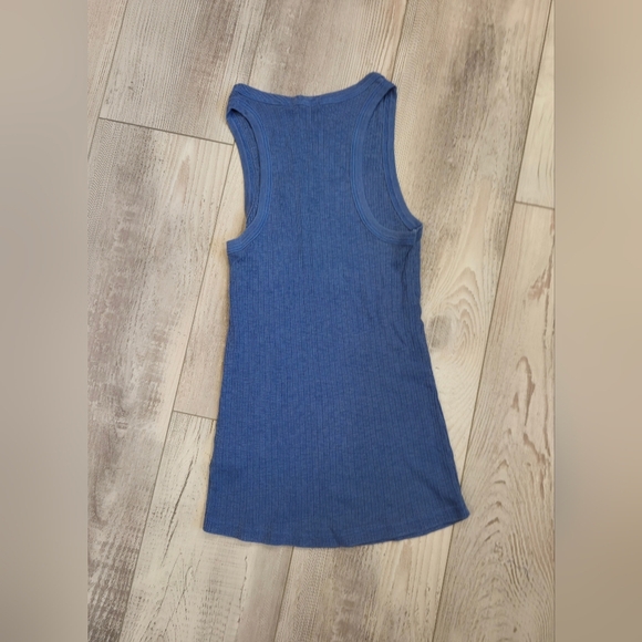 Sundry By "Anthropologie" Blue Ribbed Tank Top - Picture 4 of 6
